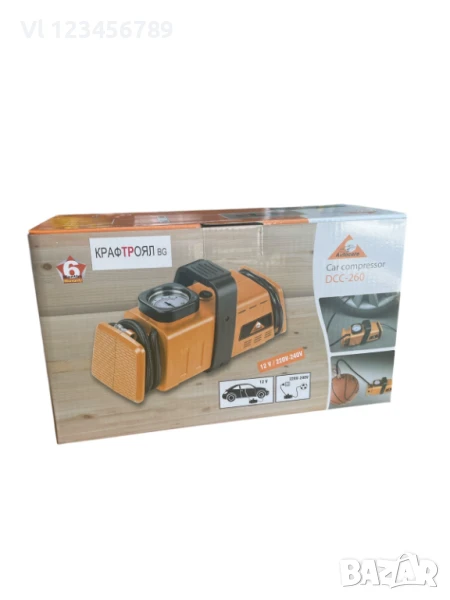 Автомобилен компресор - работещ с 12  или  220 волта, снимка 1