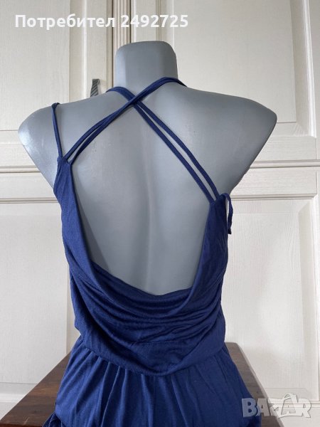 Туника, рокля, кралско Синьо, отворен гръб, снимка 1