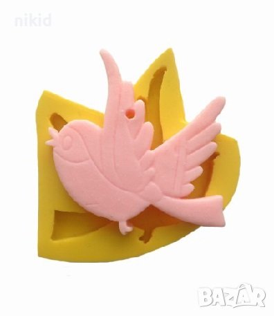 Голямо врабче Птичка силиконов молд форма калъп фондан шоколад гипс декор с дупка, снимка 1