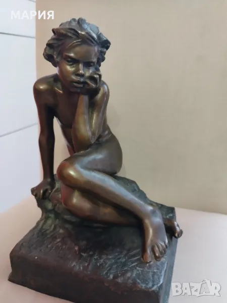 Бронзова скулптура Детството на Каин , снимка 1
