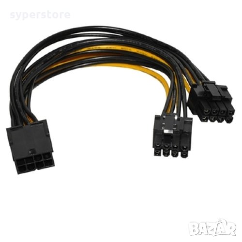 Захранващ кабел за видео карта от една към 2 букси 8pin  Digital One SP01289 Cable adapter PSU VGA 8, снимка 1