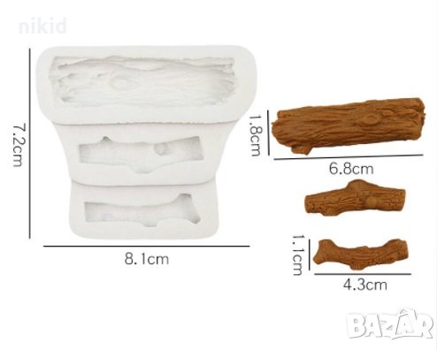 Дървени пръчки Дърво силиконов молд форма декорация украса фондан торта, снимка 1