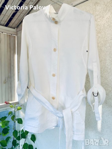 Красиво италианско яке-риза,лен 100%, снимка 1