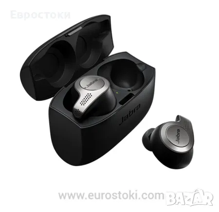 Безжични слушалки Jabra Elite 65t, Bluetooth слушалки с вграден Alexa, цвят: Titanium Black, снимка 1