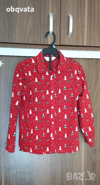 Детска коледна риза HM за момче 128см, снимка 1