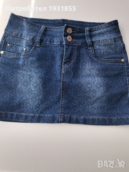 Дънкова пола с десен, снимка 1