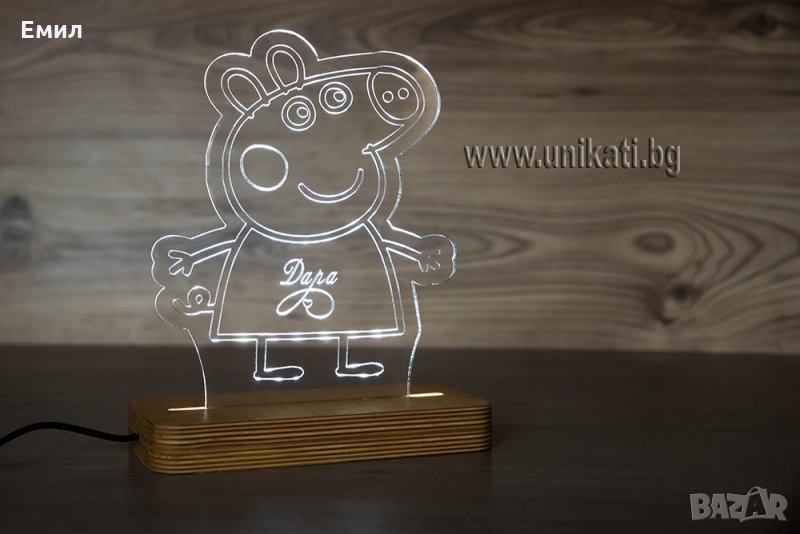 Детска лампа по поръчка Пепа Пиг / Peppa Pig, снимка 1