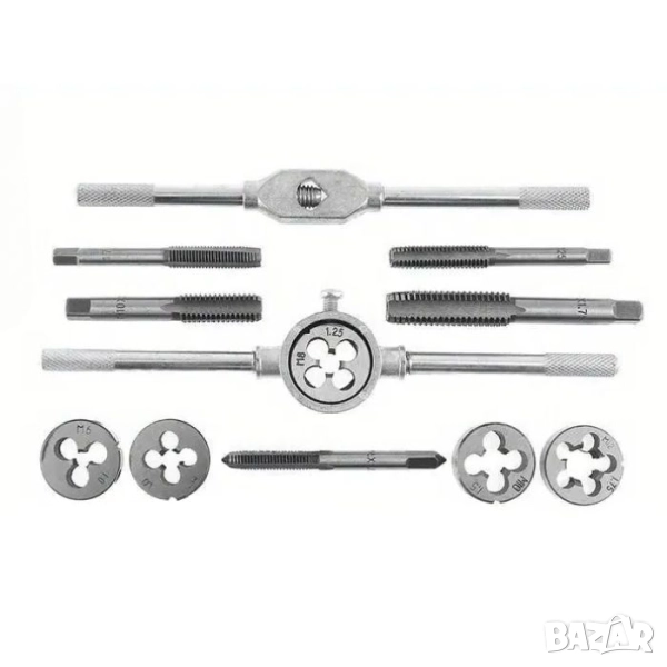 Метчик и плашки 12 броя, снимка 1