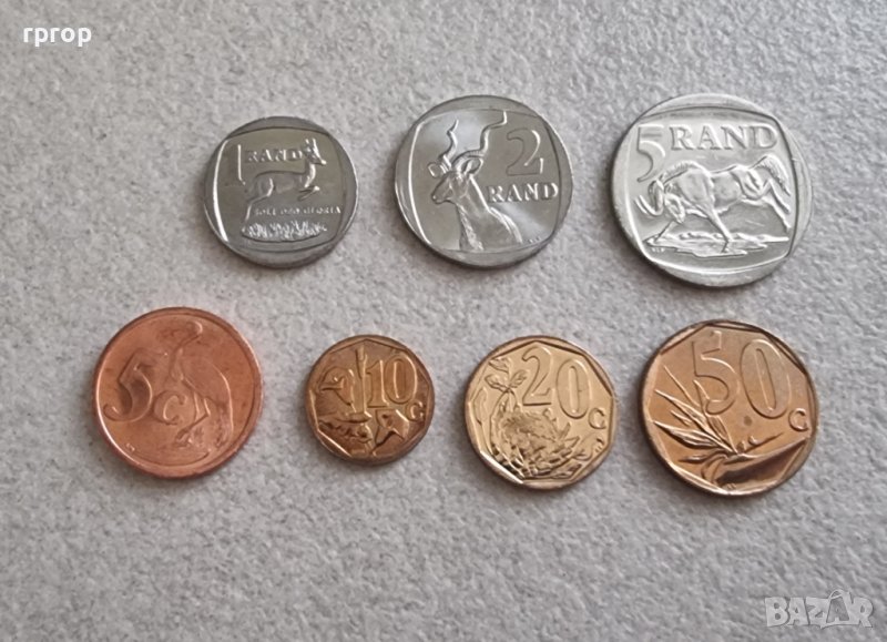 Монети. Южно Африканска Република . ЮАР. 0.05 ,0.10, 0.20 ,0.50, 1 ,2 и 5 ранда.  Чисто нови., снимка 1