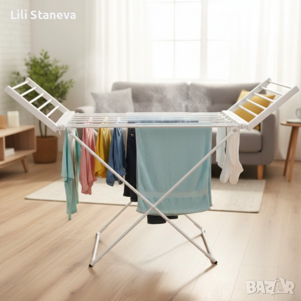 Електрическа сгъваема сушилня за дрехи с отопляеми пръчки SmartDry Fold 220., снимка 1