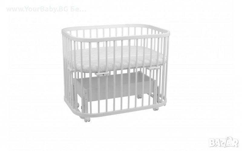 Кошара за Бебе, Детско Легло Смарт 5в1 с Люлка и Матрак - Цвят Бяла, снимка 1