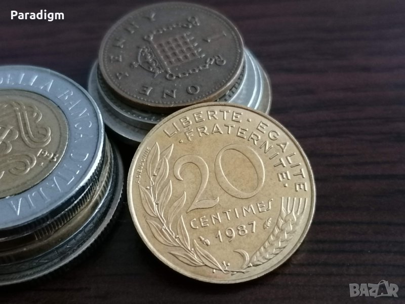 Монета - Франция - 20 сентима | 1987г., снимка 1