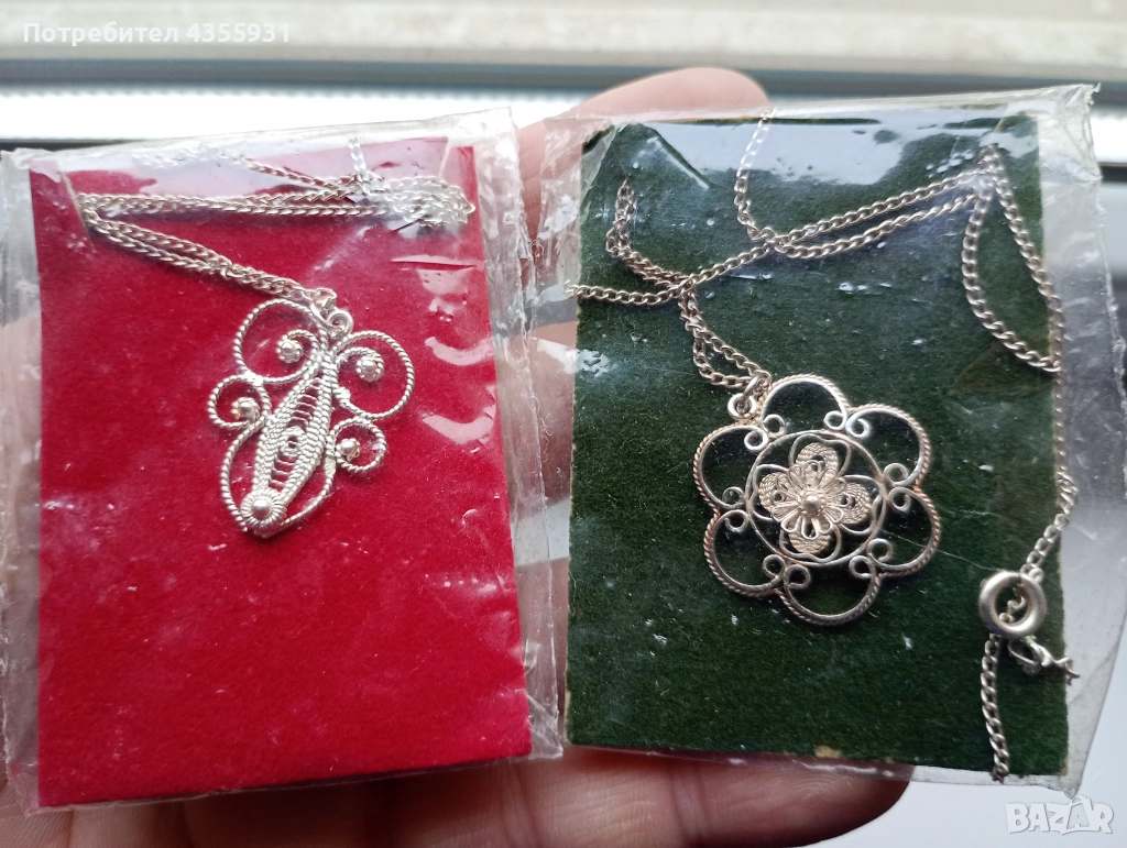 Неупотребявани стари сребърни бижута ръчна изработка старинни бижута сребро, снимка 1