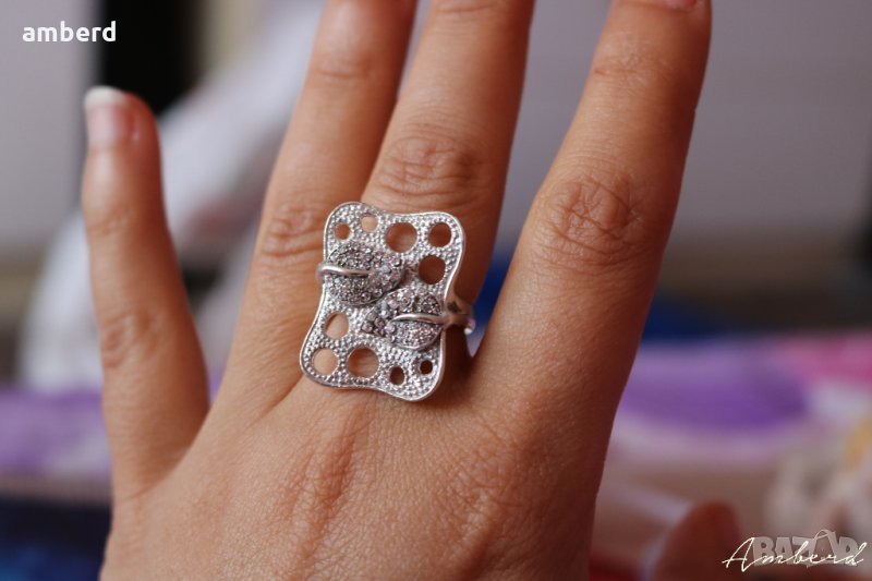 Уникален сребърен пръстен - модел R075, снимка 1