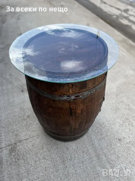 Ръчно изработена Бар маса, изработена от автентична бъчва, със запазен Рустик стил., снимка 1