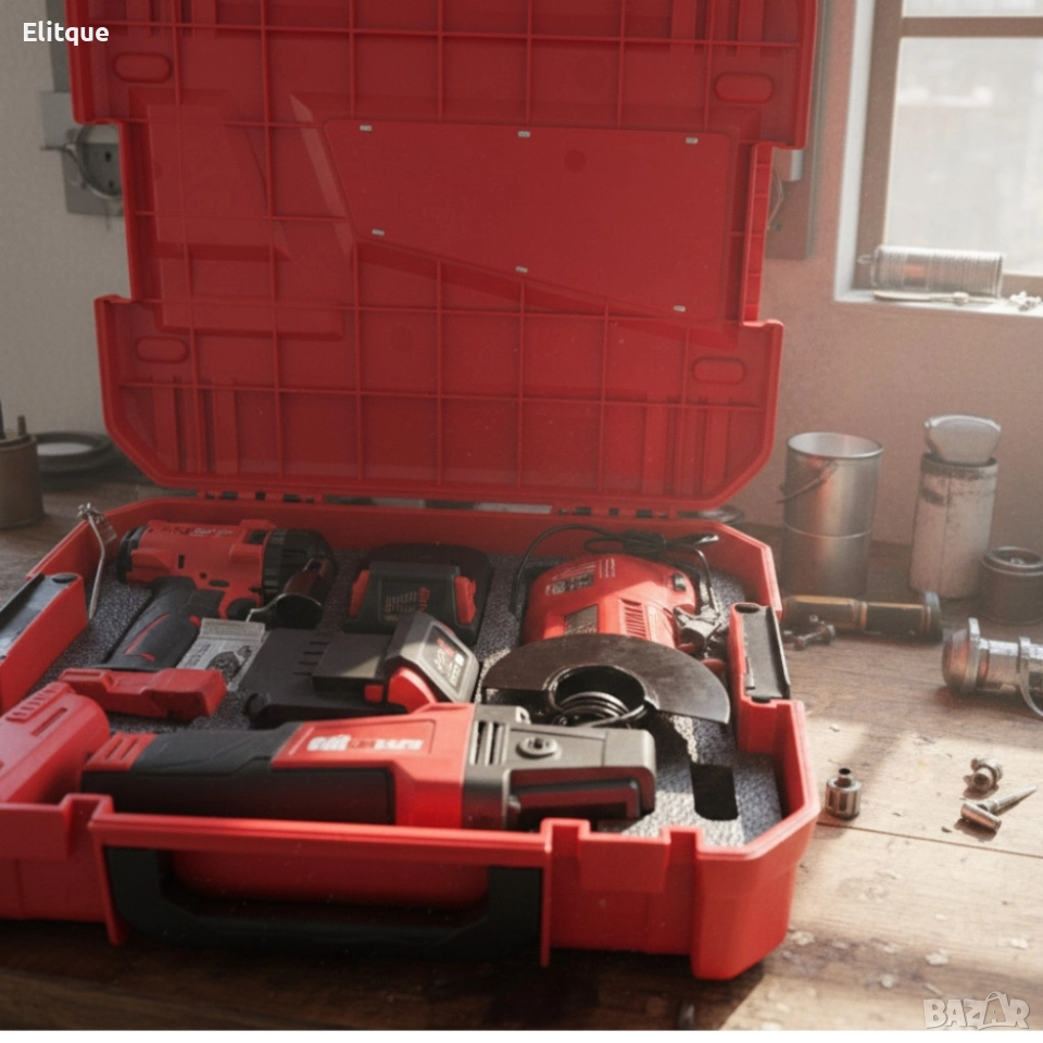 Комплект 2 в 1 KraftRoyal Red Mx Fuel 36V – ъглошлайф + гайковерт, 2x 8Ah батерии, снимка 1