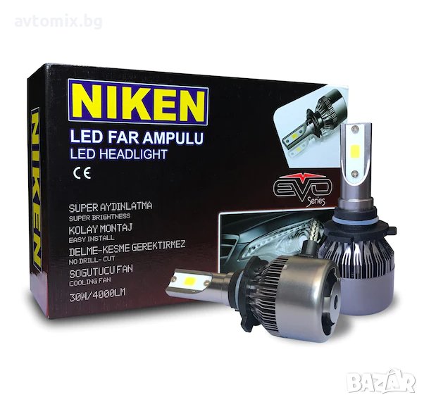  NIKEN LED крушки НВ4-9006, 12V-24V, оригинални, снимка 1