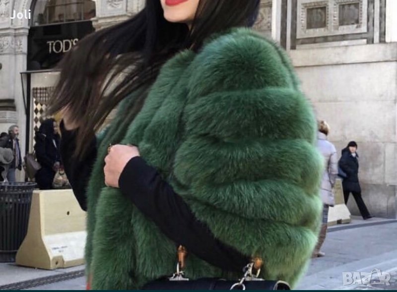 Палто лисица,зелено, снимка 1