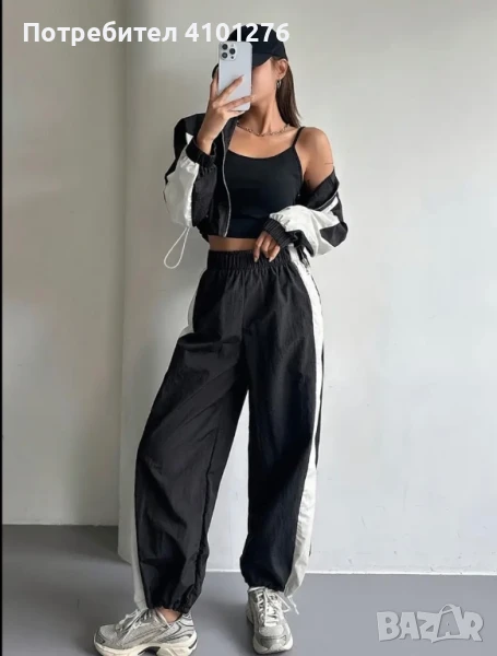 Дамски спортен шушляков комплект от горнище и долнище, снимка 1