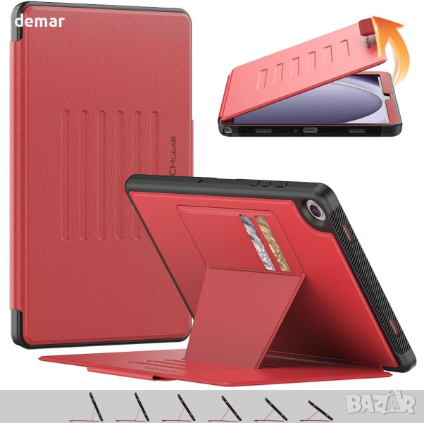 TECHGEAR Enduro Магнитен калъф за Samsung Galaxy Tab A9 Plus 11" (SM-X210 / SM-X215), червен, снимка 1