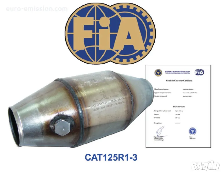 CAT125R1-3 до 600 к.с. Ф76- Състезателен метален катализатор, снимка 1