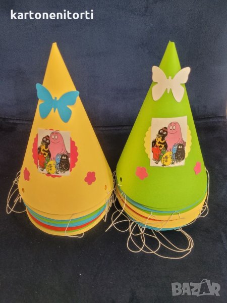 Парти шапки сламки с барбарони за детски рожден ден детско парти, снимка 1