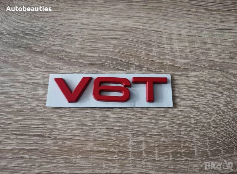 червена емблема Audi V6T , снимка 1