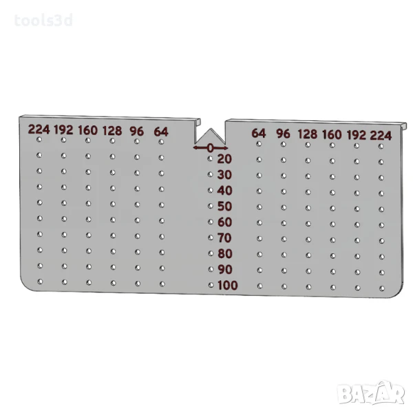 3D Принтиран шаблон за мебелни дръжки до 224 милиметра., снимка 1