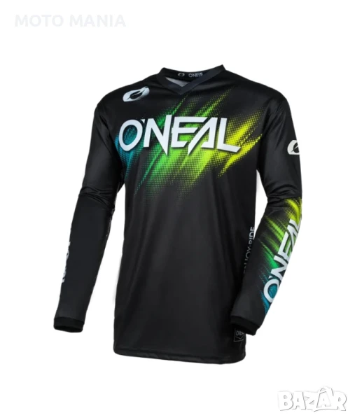 Мотокрос блуза O’NEAL ELEMENT VOLTAGE BLACK/GREEN, снимка 1