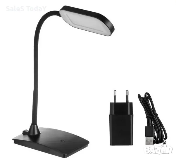 Нощна лампа, 10,5х17х23см, USB, LED Touch, черна, снимка 1