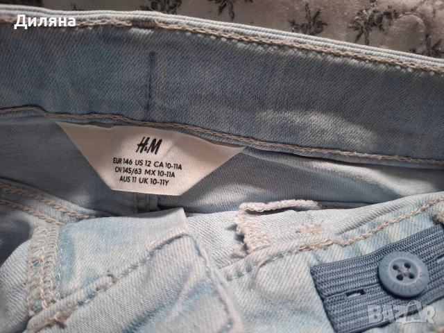 Къси дънкови панталонки за момиче H&M 146 см, снимка 3 - Детски къси панталони - 51654667