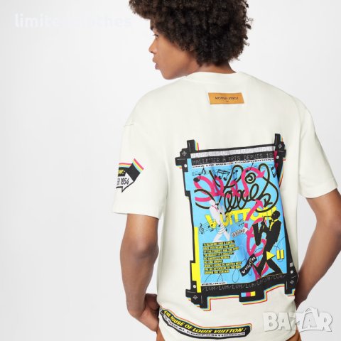 LOUIS VUITTON LV Jazz Flyers Print Мъжка Тениска size S, снимка 3 - Тениски - 40594986