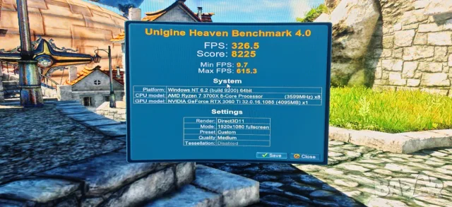 Геймърско PC Ryzen 7 3700X/32Gb/512Gb SSD + 1000GB HDD/Asus TUF RTX 3060TI/Гаранция, снимка 10 - Геймърски - 55806677