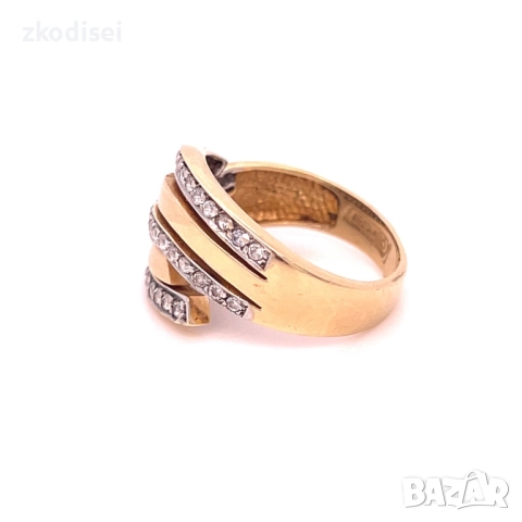 Златен дамски пръстен 4,85гр. размер:53 14кр. проба:585 модел:33754-1, снимка 2 - Пръстени - 51577034