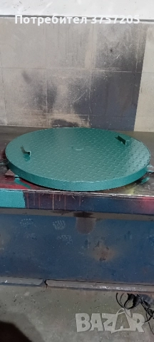 Кръгъл метален капак за водомерна шахта 82см.