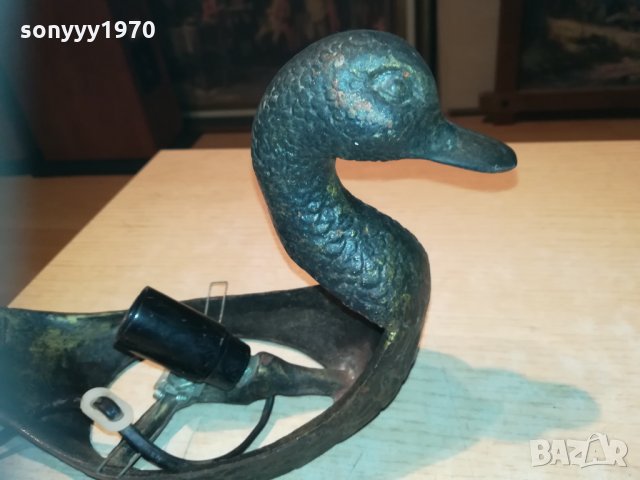 патица-бронз/мед/месинг-масивна/тежка-27х17х11см, снимка 6 - Колекции - 30181829