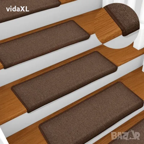 vidaXL Изтривалки за стълби 15 бр. 65x21x4 см, кафяви, правоъгълни, кант（SKU: 134571）, снимка 2 - Изтривалки - 56089926