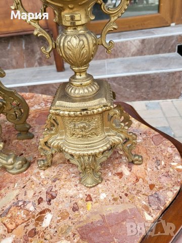 Комплект каминен часовник и два свещника 014, снимка 7 - Антикварни и старинни предмети - 39906929