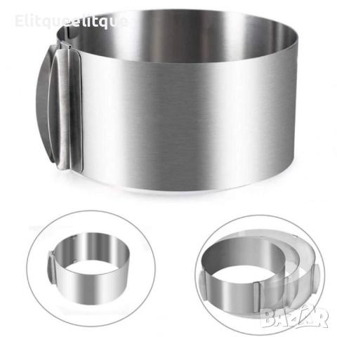 Регулируема форма за блат за торта от неръждаема стомана, снимка 5 - Форми - 52183933