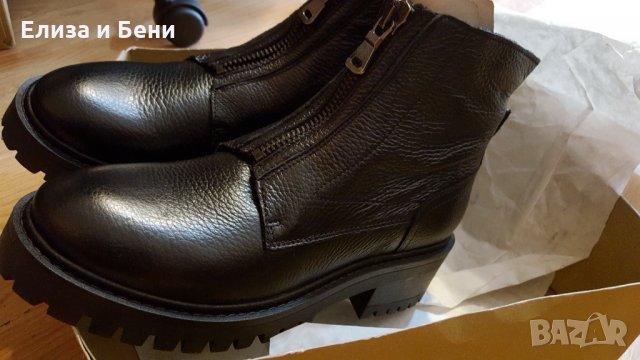 Нови естествена кожа боти кубинки About You