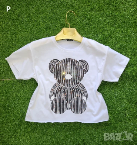 Тениска мече кроп топ, снимка 2 - Тениски - 51019522