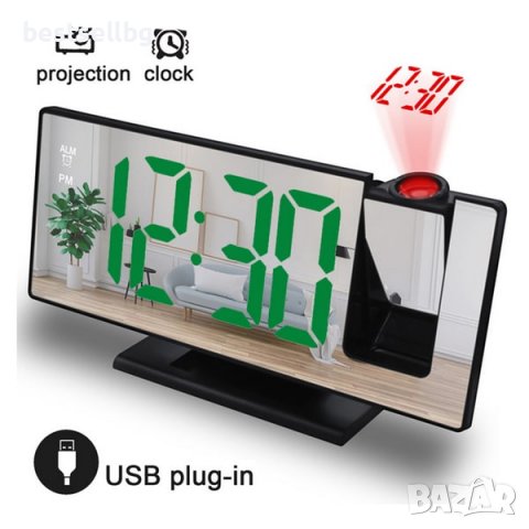 Настолен часовник с проектор светещ на тавана електронен с температура, снимка 10 - Други - 39984360