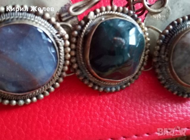 СТАРИННА ОСМАНСКА СКЪПОЦЕННА САЧАНЕНА ГРИВНА ИКРУСТИРАНА с НЕФРИТ и МАЛАХИТ РЪЧНА МАЙСТОРСКА 27271, снимка 10 - Антикварни и старинни предмети - 34972908