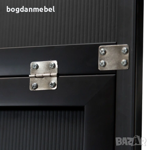 Стоящо огледало Barletta, размери 150x35 см, Черен цвят, снимка 5 - Огледала - 53174053