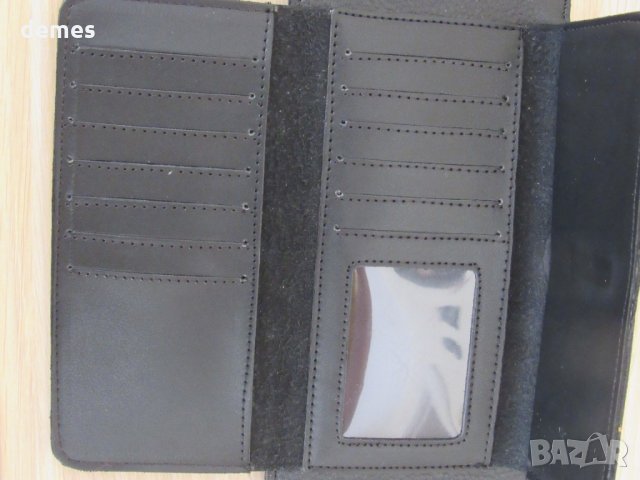 Дамско портмоне 2 в 1 от естествена кожа-черен,нов,Монголия, снимка 4 - Портфейли, портмонета - 35109267