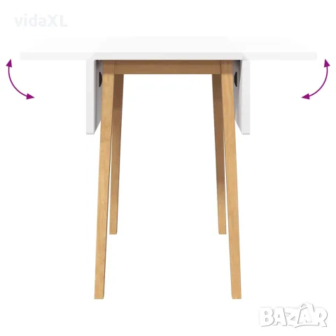 vidaXL трапезна маса естествено масивно дърво гума, снимка 9 - Маси - 56147539