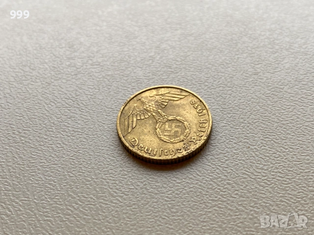 1 и 5 пфенига (райхспфенига) 1937, 1938 Германия - Трети Райх, снимка 9 - Нумизматика и бонистика - 48276942