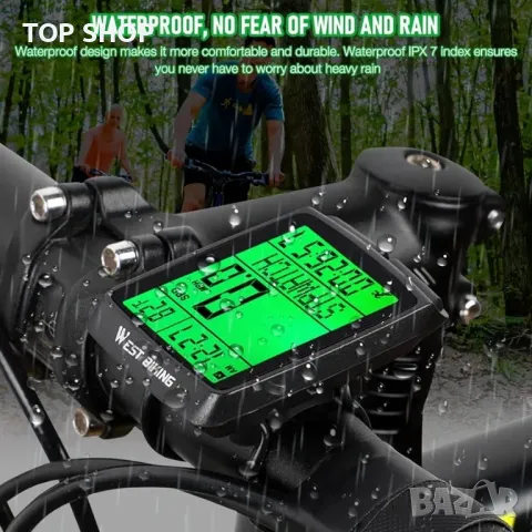 LUFEIS Безжичен велосипеден компютър, снимка 6 - Аксесоари за велосипеди - 48747681