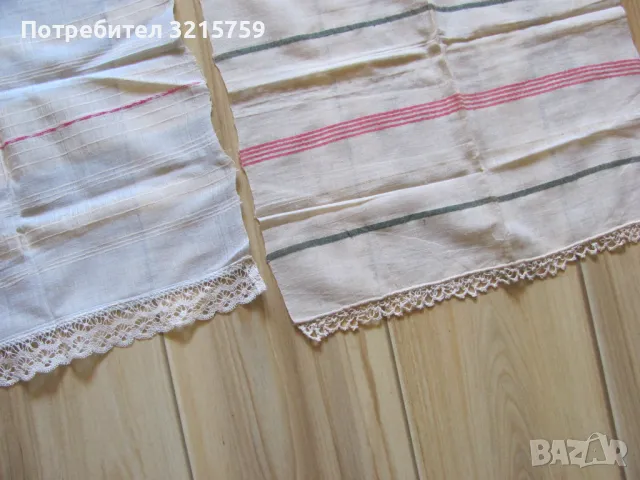 19в. кърпа, месал, ръчно тъкан кенар , дантела, 96х36см./2бр, снимка 7 - Антикварни и старинни предмети - 50421297