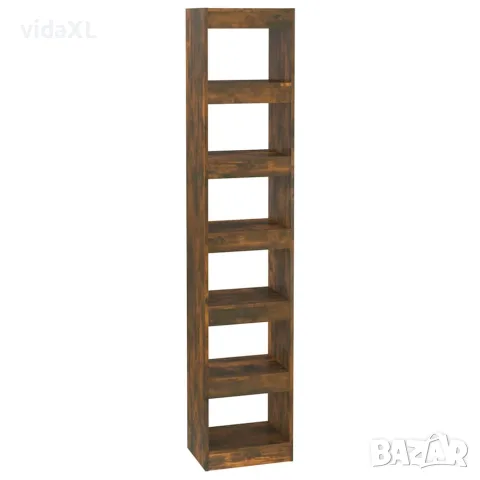 vidaXL Библиотека/разделител за стая, опушен дъб, 40x30x198 см